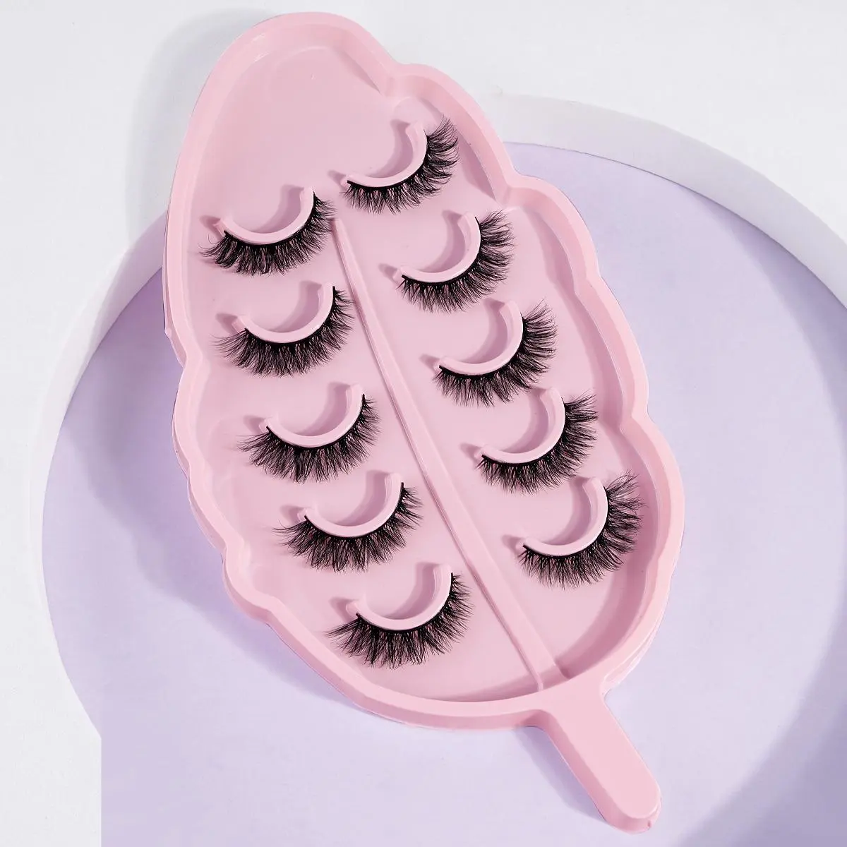 Fluffy False Eyelashes, Lightweight 5 Pairs Wispy Natural Curling Eye Makeup Strip Lashes, Full Volumized False Eyelashes, False Eyelash Set, Voluminous False Eyelashes