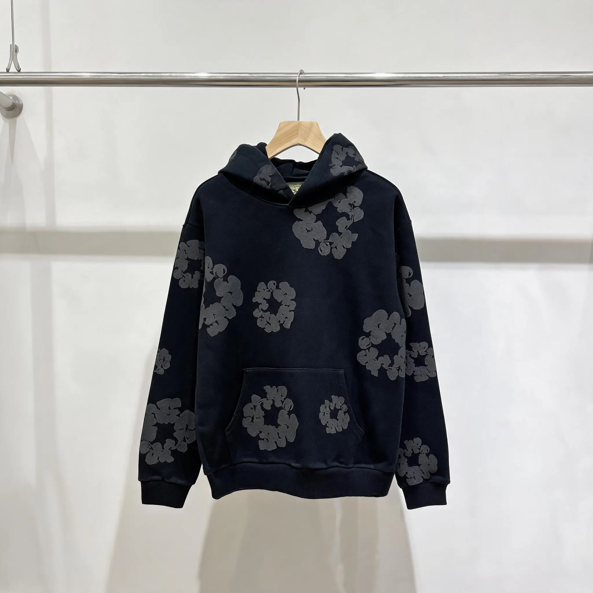 Denim Tears 3D Puff Floral Print Oversized Hoodie & Jogger Pants | Sold Separately, Unisex Streetwear Casual Cotton Outfit