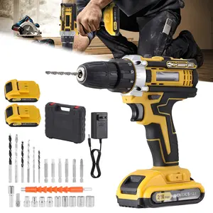 21V Cordless Brushless Drill Combo Impact Driver Hammer Drill Powerful for DIY/Renos Wireless Freedom