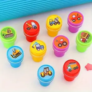 10 pcs Construction Vehicle Stamps Classroom Reward Stamps Construction Vehicle Stamps Miniature Stamps Scrapbook Stamps