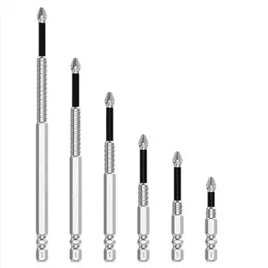High Magnetic Screwdriver Drill Bit Set 6Pcs K5 Impact Resistant Non Slip Cross Bit Anti-Slip Magnetic Electric Screwdriver Set 25 50 65 70 90 150mm Length