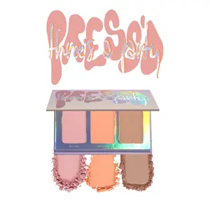 Three's A Party - Hollipop 3 Pan Blusher Palette, Makeup Beauty Cosmetics