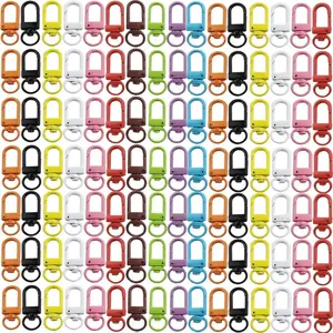 100Pcs Colorful Metal Lobster Claw Clasps Swivel Lanyards Trigger Snap Hooks Strap with Key Rings DIY Accessories for Bag Key Chains Connector Jewelry Making (10 Color) - Home Improvement.
