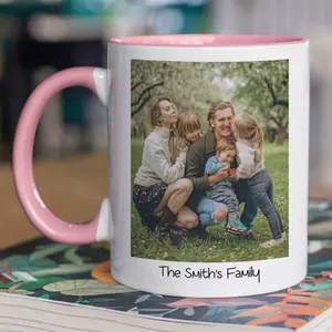 Custom Photo And Text Mug, Personalized Coffee Mug, Gift For Him Her, Family Friends, Christmas Secret Santa Gift Ideas, 11 15oz Ceramic Cup