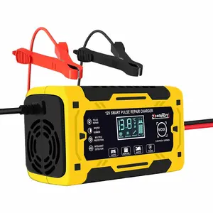12V 6A Pulse Repair Charger, Automotive Battery Charger, Automatic Switch Mode Charger, Smart Microprocessor Control Car Charger Adapter, Vehicle