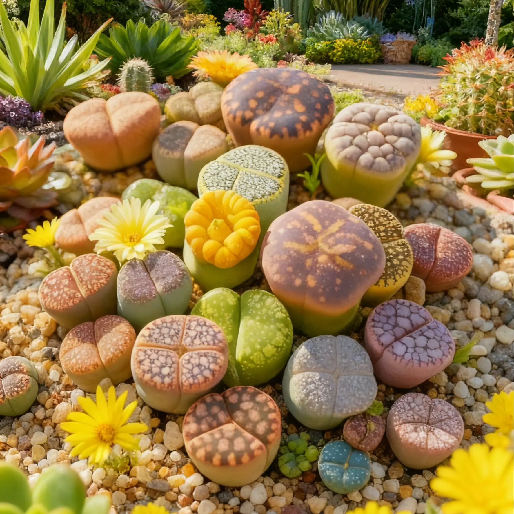 Boutique Lithops Random DIY Mix Rare Live Succulents Plants, Bare Root Without Soil & Pot, Plants Lover Gift