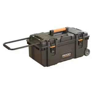 RIDGID Pro Gear System Gen 2.0 Mobile Job 28 in Durable Rolling Tool Box With Telescopic Handle