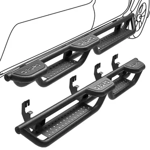 OEDRO Running Boards Compatible with Chevy Colorado/GMC Canyon Crew Cab 2015-2025, Wheel-to-Wheel Side Steps Two-Stairs Bed Access Nerf Bar Rails Universal Car Accessories Truck Accessories