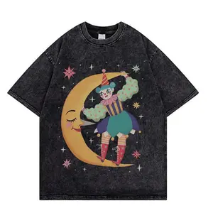 Star Clown Graphic Tee, Unisex Washed Cotton, Vintage Style