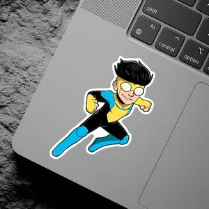 Invincible Cute Superhero Vinyl Sticker, Comic Fan Decal, Waterproof Laptop Car Phone Sticker, Gift for Fans