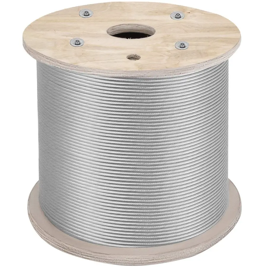 【DealsForYouDays】 VEVOR 1/4" T304 Stainless Steel High Tensile Wire Rope, 200FT 7x19 Tighter Core Cable Railing System Kit for Aircraft Decks, Fences