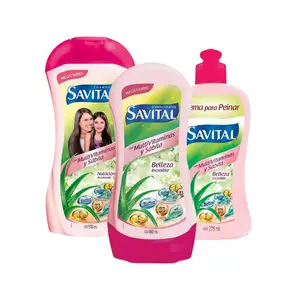 Savital Shampoo Multivitaminas 510mL, Acondicionador Multivitaminas 490mL, Crema para peinar Multivitaminas 275mL (3 Pack)