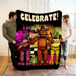 FNAF Five Nights at Freddy’s Kids Anime Blanket – Soft Warm Throw for Sofa, Bed, Children’s Room – Cozy, Lightweight, All-Season – Perfect Birthday, Holiday & Souvenir Gift