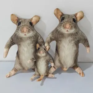 Creative 12/24cm Simulated Mouse Doll Plush Cartoon Doll Soft Stuffed Animal Soft Kawaii nimi Animal Figure Stem Built in Skeleton Home Decoration Kids Birthday Gift