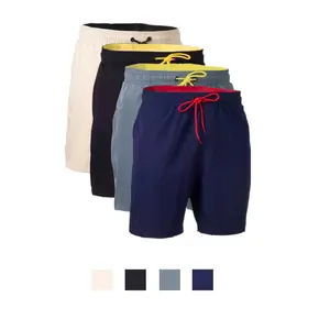 4-Pack Men's Water Repellent Shorts 7 Inch Breathable Color Block Athletic Shorts with Zipper Pockets for Sports, Fitness & Casual Wear Gym Bros Short Shorts Essential Shorts