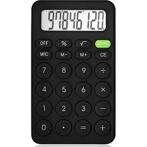 Cute Calculator, Basic Four Function Calculator for Teachers Students Basics Office, Small Handheld Calculator, 8 Digit with LCD Display, Sensitive Button, 5.5*3.2 inches Black