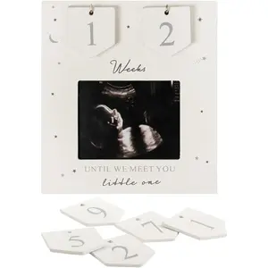 Sonogram Picture Frame Countdown Weeks Keepsake Baby Ultrasound Frame Great Gift for Expecting Parents Nursery Décor Best Baby Announcement Love at First Sight 6.5 x 6 Inches