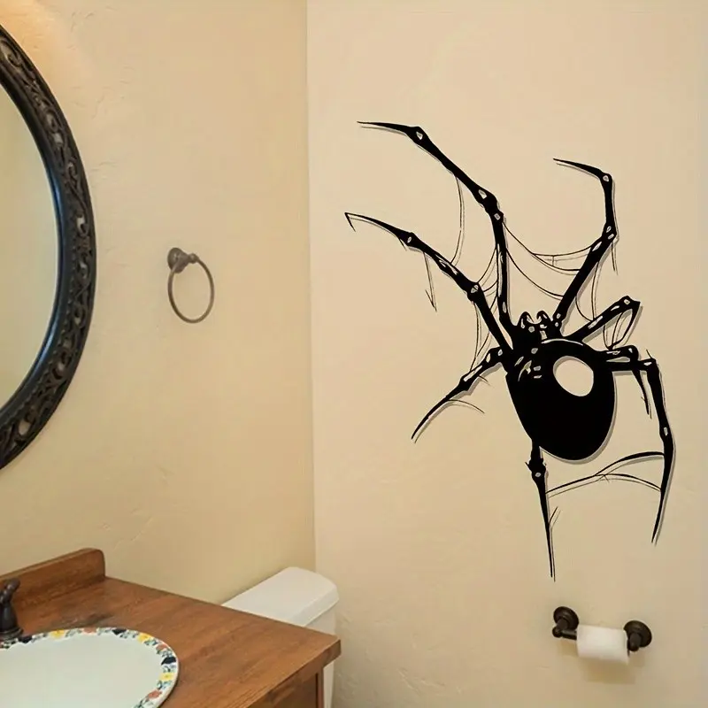 Halloween Horror Large Spider Wall Sticker, Wall Decal, Self-Adhesive Removable PVC Wallpaper, Decorative Art for Living Room, Entryway, Bedroom, Decoration