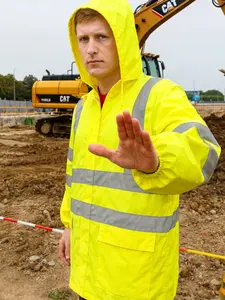 Reflective Waterproof Safety Work Jacket, High Visibility Outdoor Construction, Road Maintenance, Logistics, Windproof Rainproof