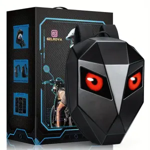 Gelrova Knight LED Motorcycle Backpack Programmable Screen Large 19in Adjustable Straps Water-resistant Stylish Daypack for Travel Cycling Gift Black