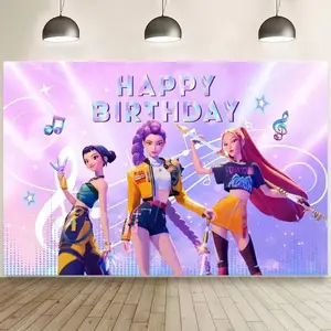 Cute Pink Girl Tapestry Wall Hanging 60x40 Inch Vibrant Anime Birthday Party Backdrop Banner Photography Background for Living Room Bedroom Dorm Easy Setup Versatile Party Decor Ideal Gift - Decoration Decoration