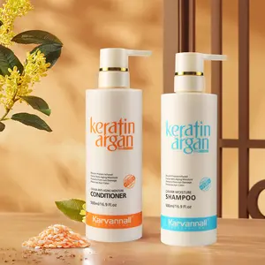 [Buy 2 Get 4 Free]Karvannall Keratin & Argan Hair Shampoo & Conditioner Set - Professional Salon Quality, Sulfate & Paraben Free, Moisturizes & Smooths, Suitable for All Hair Types, Italian Formula Scent