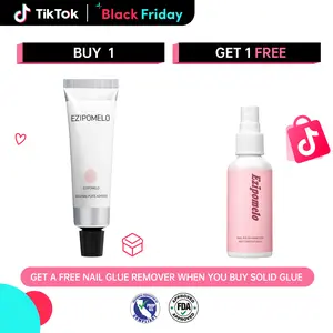 【Buy 1 , Get 1 Free】EZIPOMELO salon-quality Solid Gel Nail Glue (30g),UV Lamp Curing Needed Soak Off Long Lasting super strong adhesive nail glue, Extra Strength for Acrylic, Press-On, Fake Nails