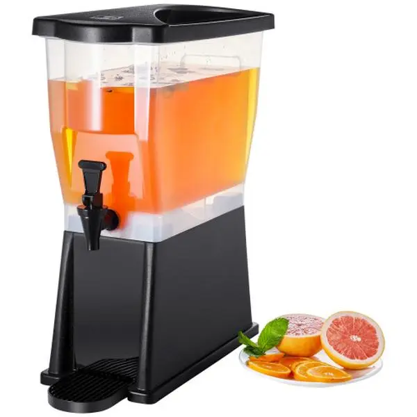 3 Gal Plastic Beverage Dispenser with Stand, Spigot and Lid - Ice Tea, Lemonade & Water Dispenser for Parties, Restaurants