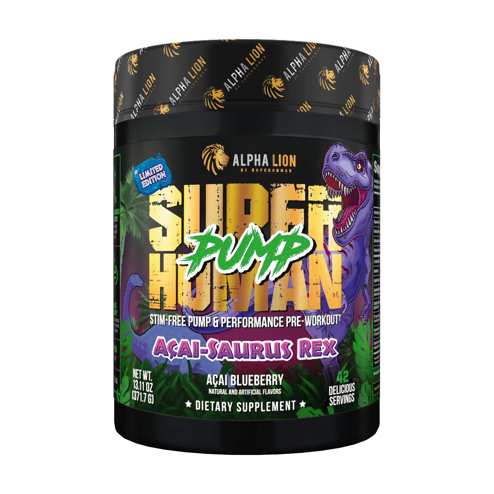Alpha Lion SuperHuman Pump Stim-Free Pre Workout Powder - Gym Supplements for Training, Fitness Endurance, Health Support, and Muscle Boosting, Fitness Endurance Supplement, Health Fitness Supplements