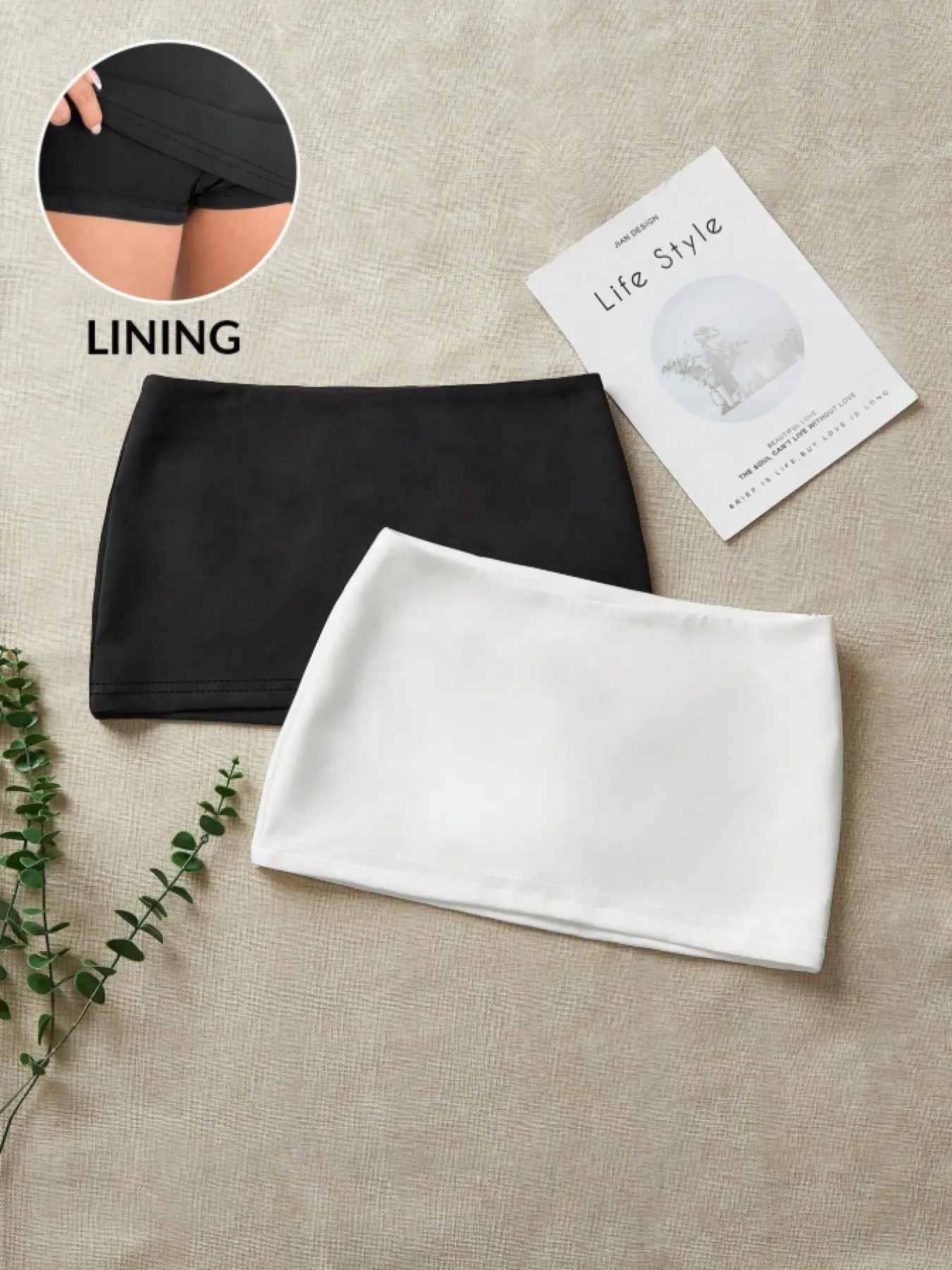 New two-piece fashion women's tight-fitting mini skirt with lining Casual Fitted Skirt Street Fashion Skirt