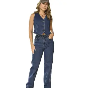 Jean Colombiano Wide Leg Indigo Licrado Ref: 2043