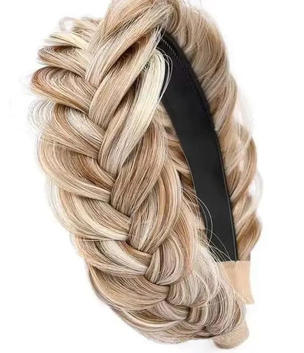 Buy more, get discounts. Women’s wide, messy braided headband; tooth-shaped synthetic braided headband; high-elasticity braided headband; thick fishtail braided headband; forehead headband; sand gold fashion headband. Buy more, get discounts. Women’s wide, messy braided headband; tooth-shaped synthetic braided headband; high-elasticity braided headband; thick fishtail braided headband; forehead headband; sand gold fashion headband.