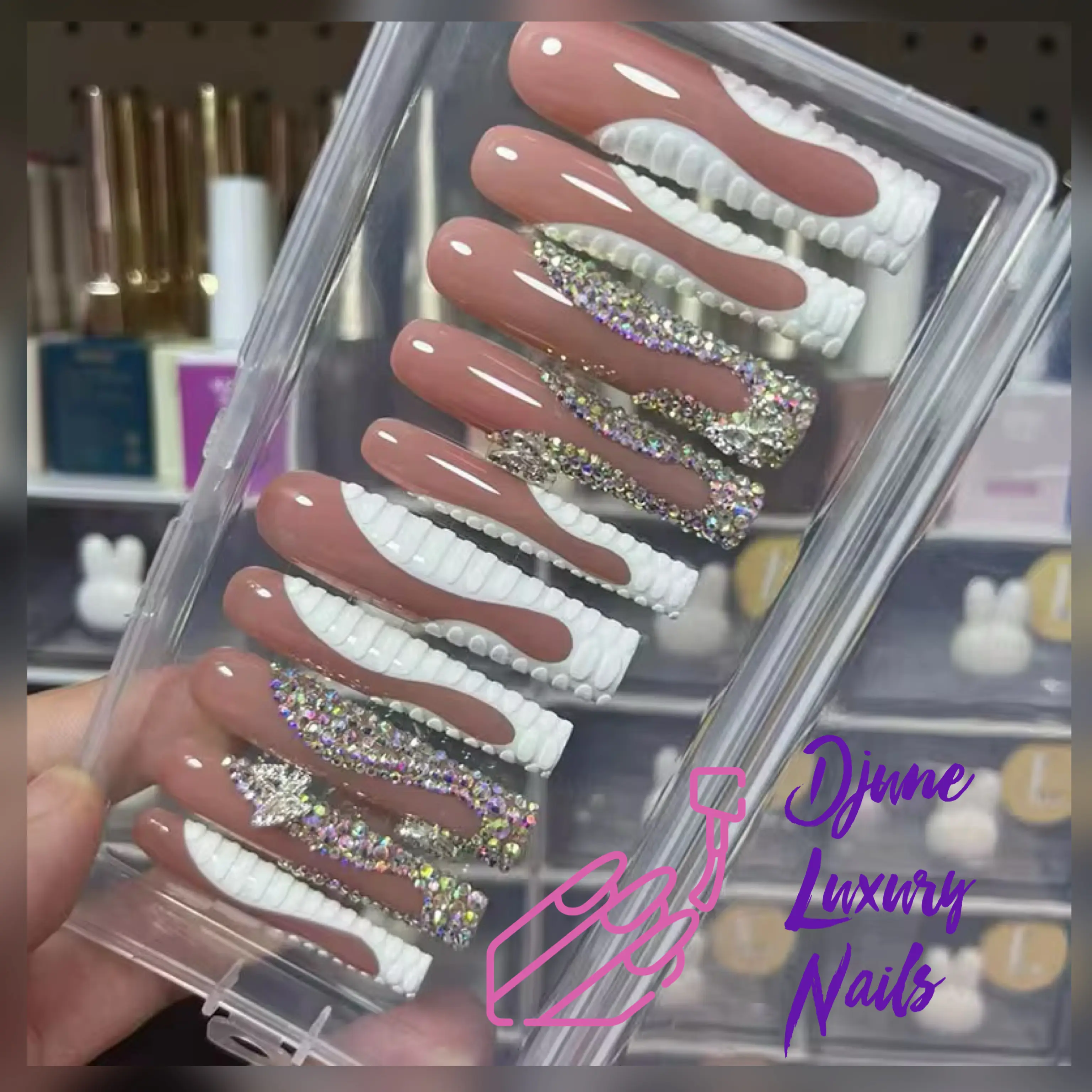 Handmade Acrylic Press-On Nails - Unique Artistry with Colorful Designs - Handcrafted for Secure Fit and Easy Application