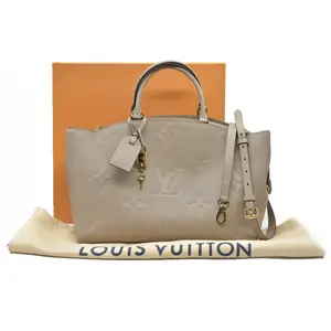Pre-owned Louis Vuitton canvas Shoulder Bags $3800 Empreinte Monogram Giant Grand Palais Tourterelle