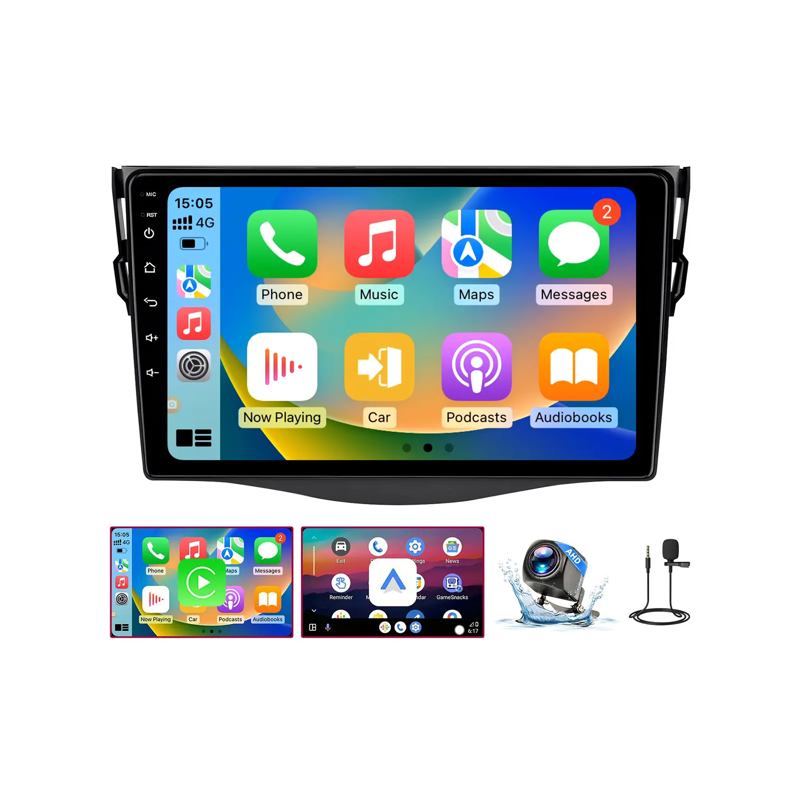 Wireless CarPlay & Android Auto for Toyota RAV4 (2006-2012) | 9" Android 13 Head Unit with WiFi, GPS, 2+64GB, Touchscreen, Backup Camera Car Media Player Car Monitor