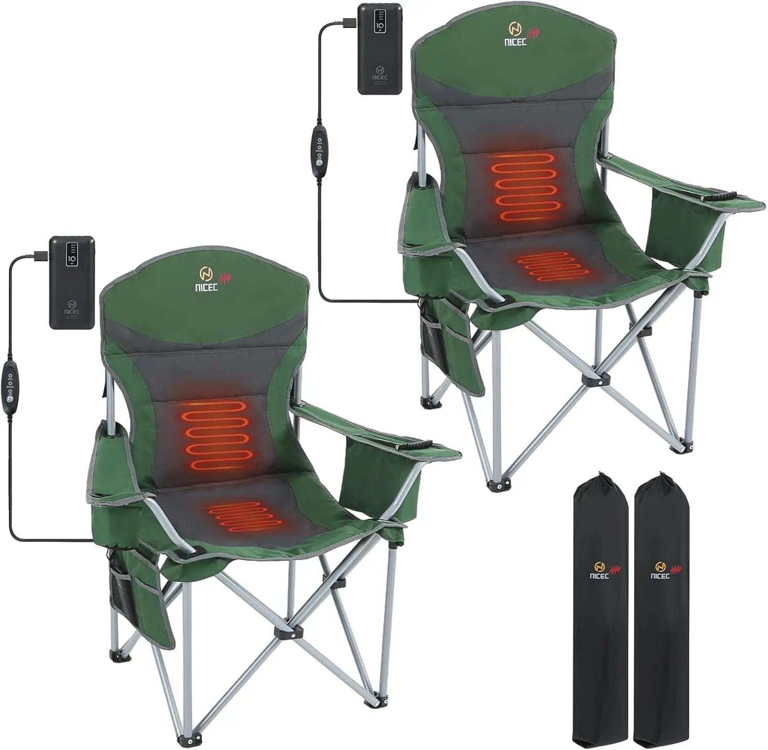 2-Pack Heated Green&Grey