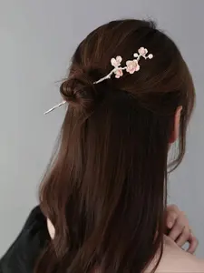 Elegant Sakura Hair Pin, Simple Japanese Floral Hair Fork, Perfect for Afternoon Tea and Special Occasions, Vintage Chinese Hair Accessory