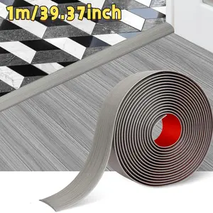 1pc Self-adhesive Floor Strip, Tile, Floor Transition Strip, Elegant Wood Grain Plastic Floor Partition, Used for Home Decoration Firm Joint Seal