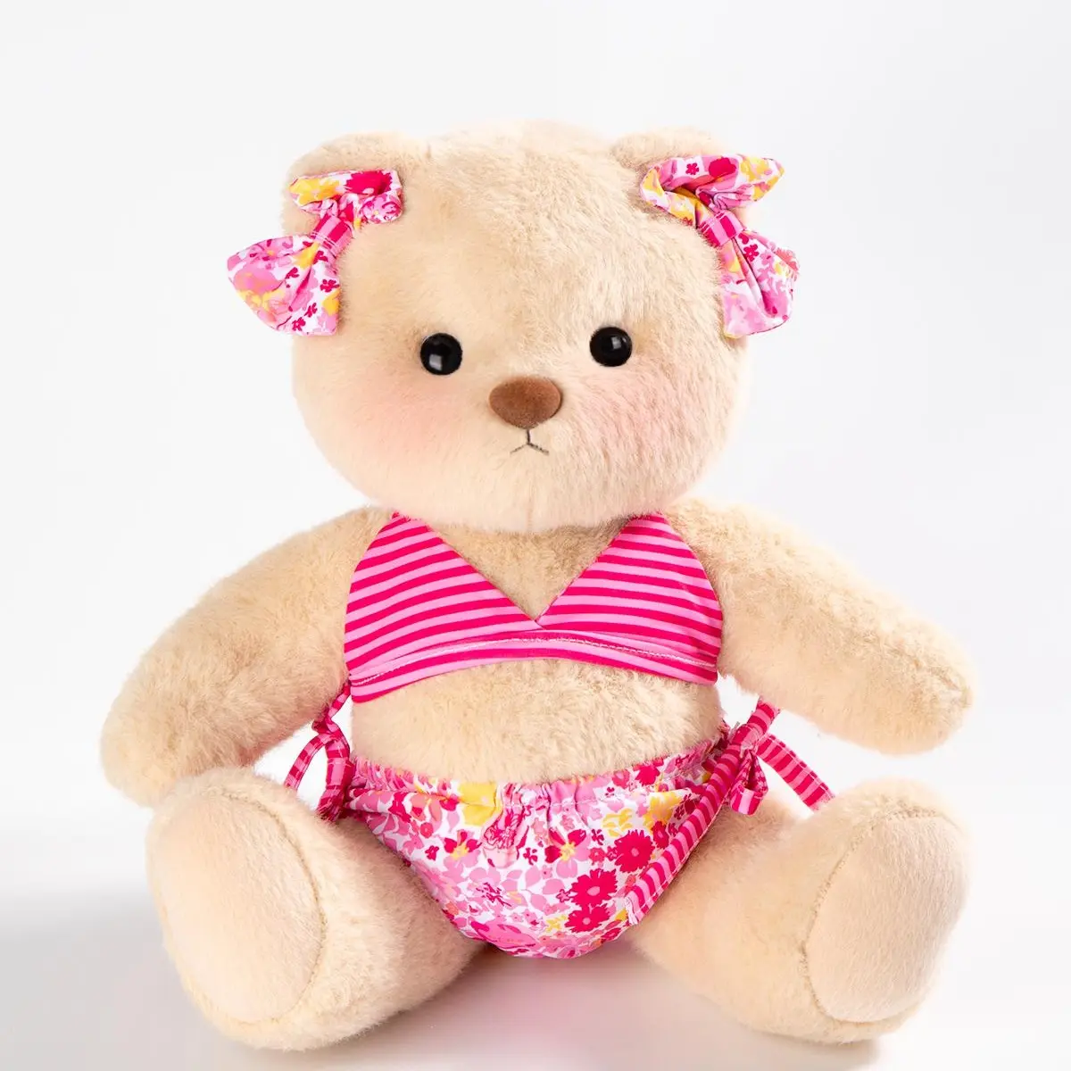 Getahug Pink Paradise Bikini Jointed Plush Doll Stuffed Toy - 12in Cute Animal Design, Handmade Uniqueness, Ages 6+, Huggable Birthday Gift with Care Tips: Brush to Reshape, Cold Water Hand Wash with Neutral Detergent, No Small Parts in Mouth