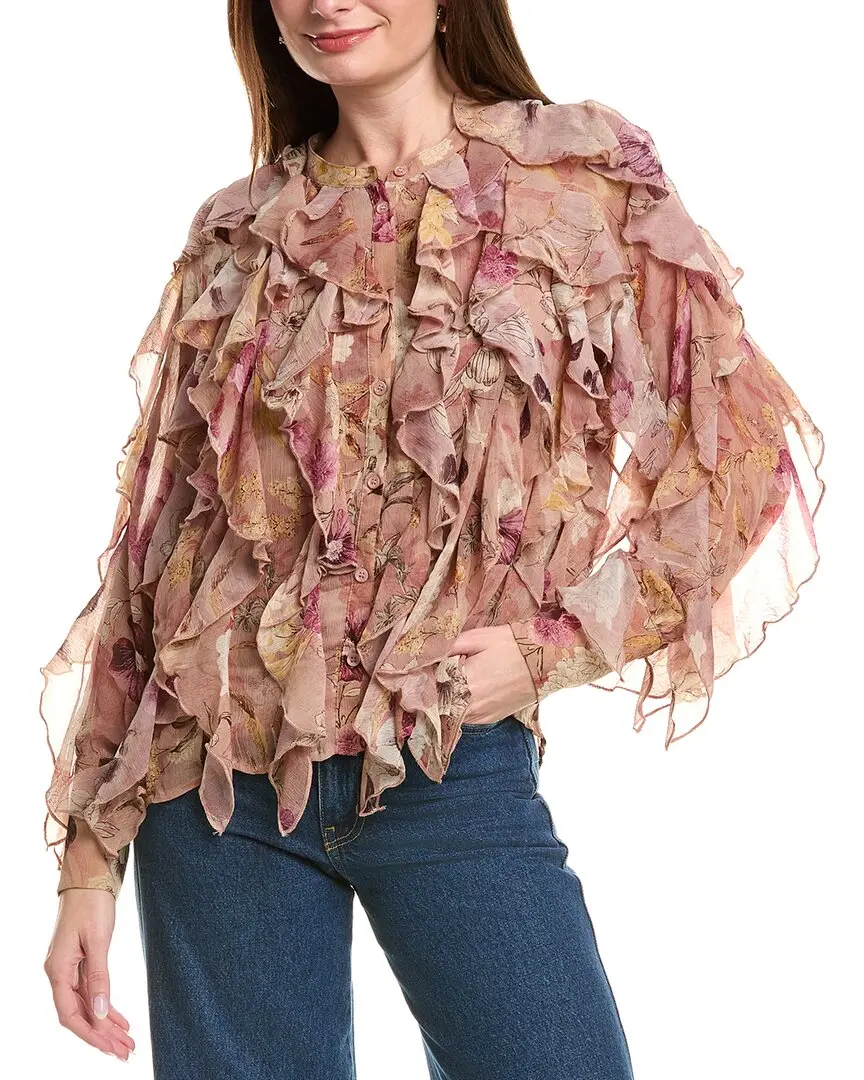 FATE Chiffon Cascading Ruffle Shirt
