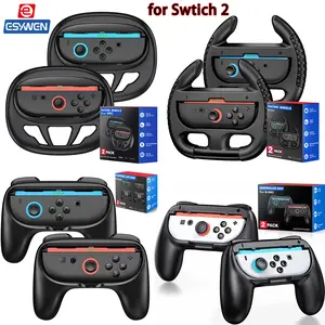 ESYWEN Joy-Con Grips for Nintendo Switch 2 (2025), Ergonomic Anti-Slip Handle Kit Accessories for Switch New 2025 Joy Cons Controller, 2 Pack (Black)