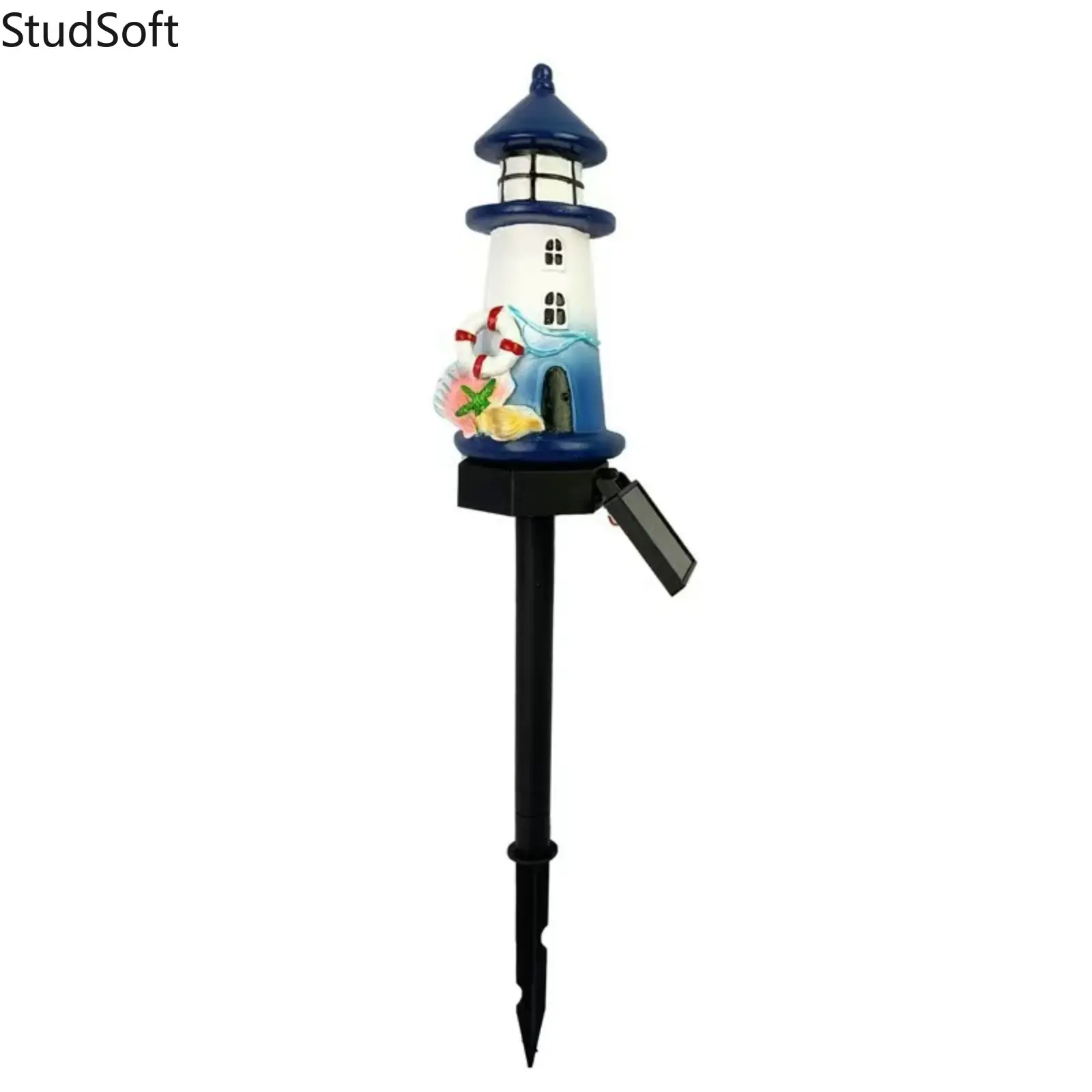 2026 New Solar-Powered Lighthouse Garden Lights, LED Resin Nautical Solar Post Lights, Outdoor Landscape Lawn Decor for Sports & Outdoor Use, Outdoor Landscape Lights
