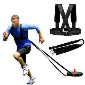 Sports Sled Line Set, Physical Football Running Resistance Training Rope Kit, Adjustable Padded Shoulder Straps, Fitness Exercise Equipment