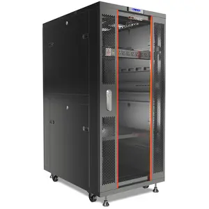 SYSRACKS 32U Floor-Standing Server Rack Cabinet Locking Computer Cabinet Network Enclosure for Audio, Video, and AV Equipment 24-Inch Depth SRF 32.6.8 computer  led