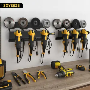 SOYEEZE Angle Grinder Holder, Angle Grinder Tool Stand for Milwaukee/Dewalt 2 Pack, 6 Bay Tool Storage Rack, Wall Mount Bracket for Cutters Polishers, Garage and Workspace