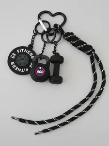 Gym Dumbbell Barbell Kettlebell Keychain, Keychain Wristlet, Fitness Accessory for Gym Bags & Backpacks, Stylish & Functional Design, Perfect Gift for Workout Enthusiasts