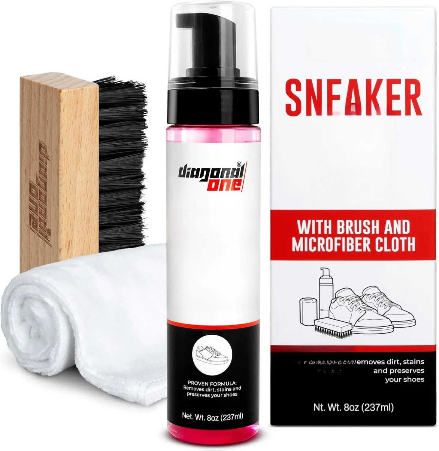 Shoe Cleaning Kit - Foam Sneaker Cleaner - 8oz White Tennis Shoe Cleaner - For Suede, Canvas, Nubuck Footwear Bedroom
