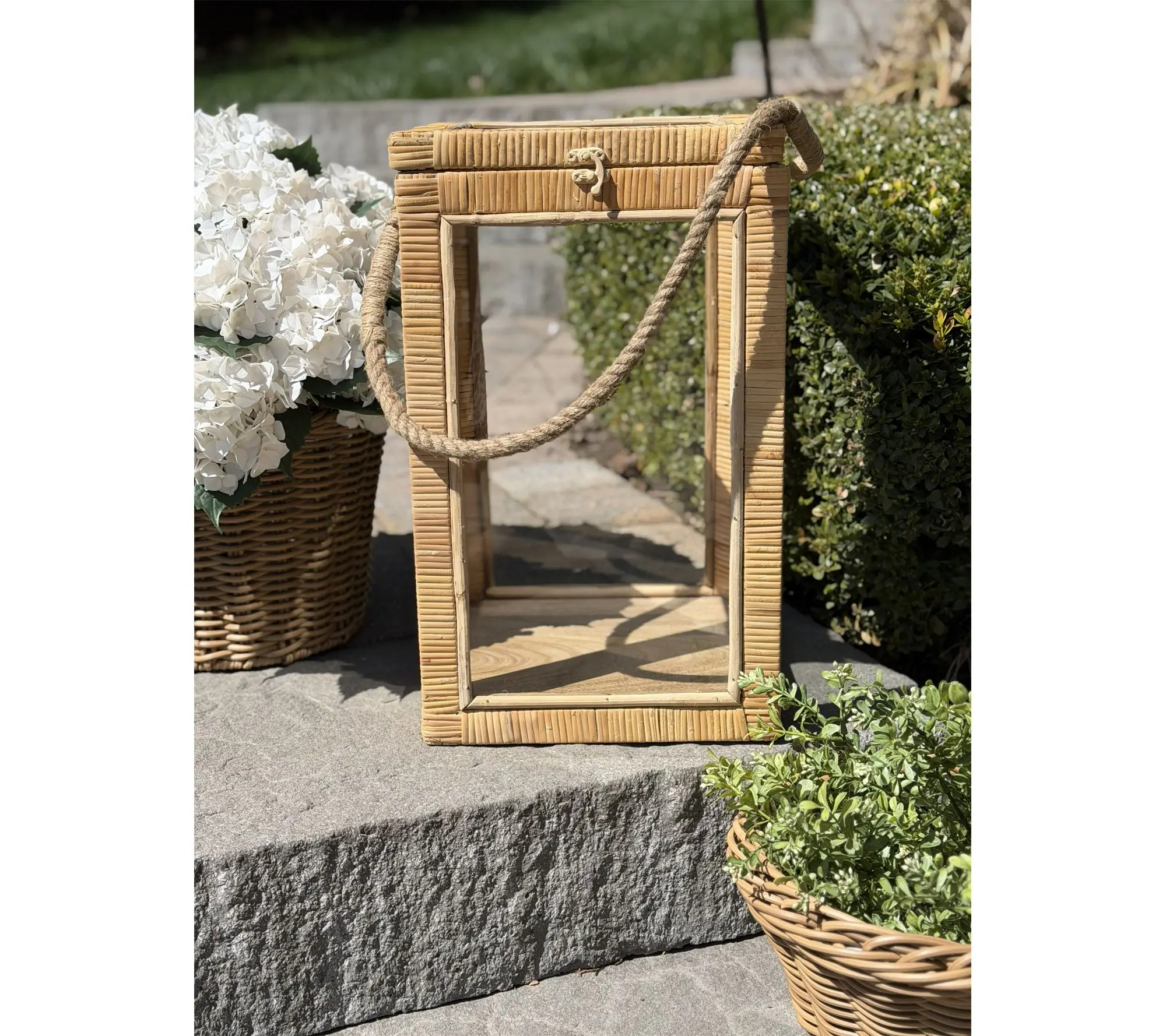 Simply Stunning Tall Rattan Shadow Box Lantern by Janine Graff