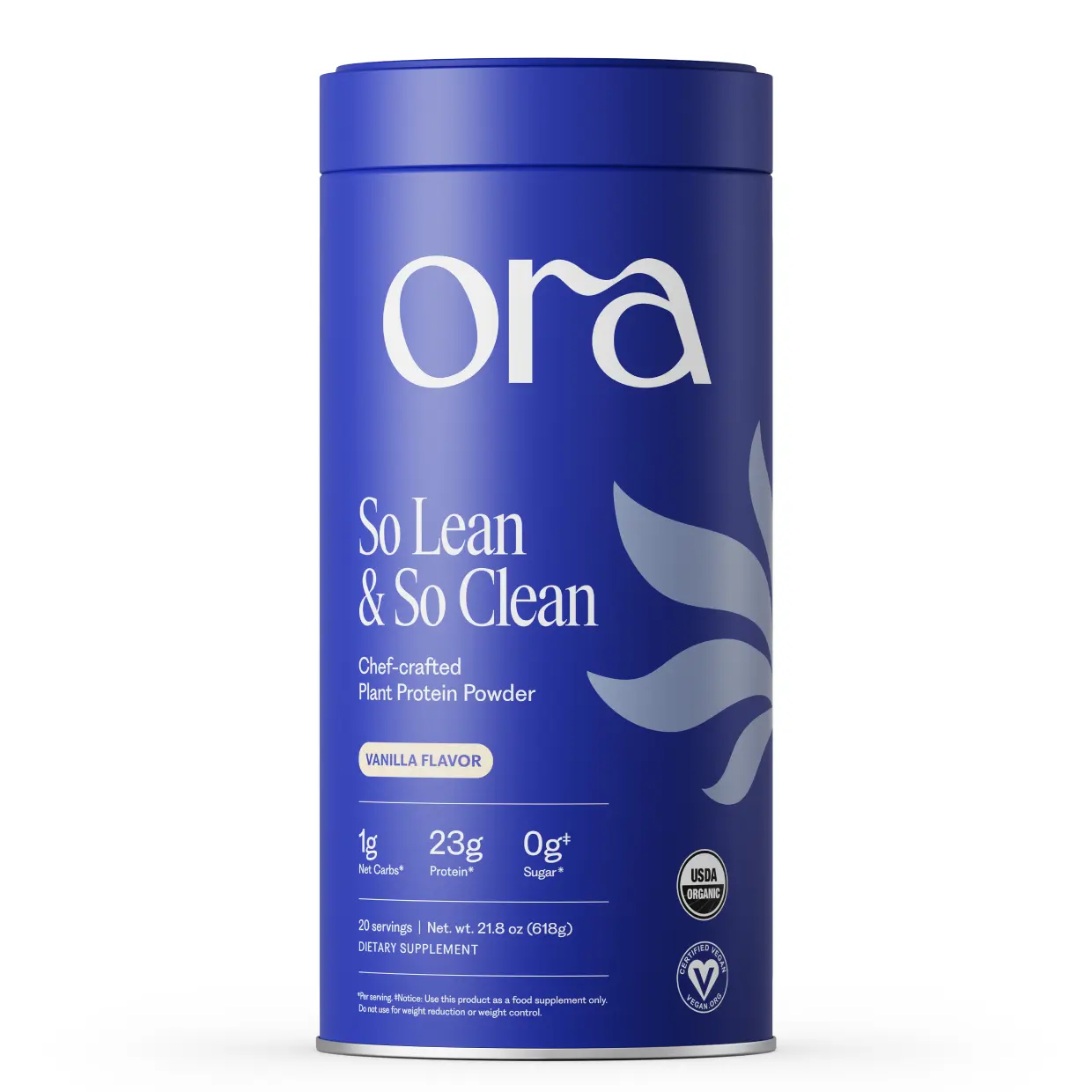 Ora So Lean & So Clean, Chef-Crafted Plant Protein | 23g Protein, Organic, Third-party Tested, Stevia-Free, No Gums or Fillers