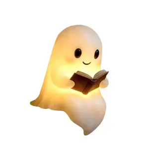 Adorable Cute Ghost Design Reading Book Light Fixture, Book Lamp, Perfect Gift Idea for Kids & Teens, Ideal Nightstand Accessory